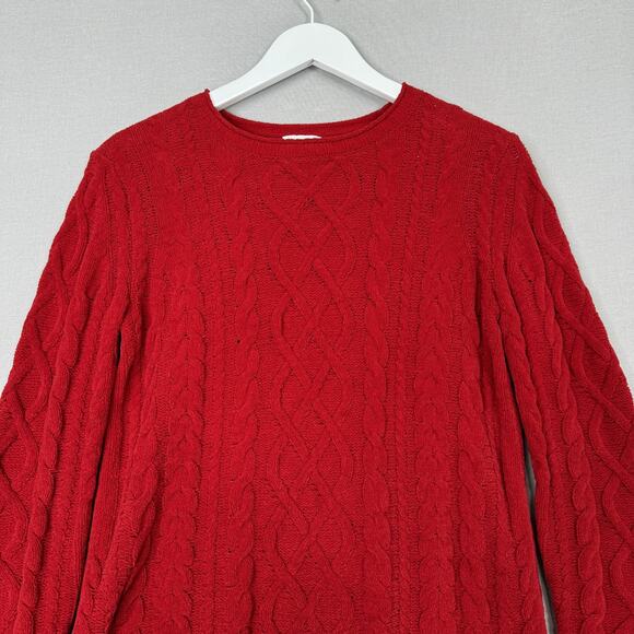 J Jill Sweater Womens Extra Small Red Cable Knit Soft Cozy Holiday Christmas - Picture 2 of 12